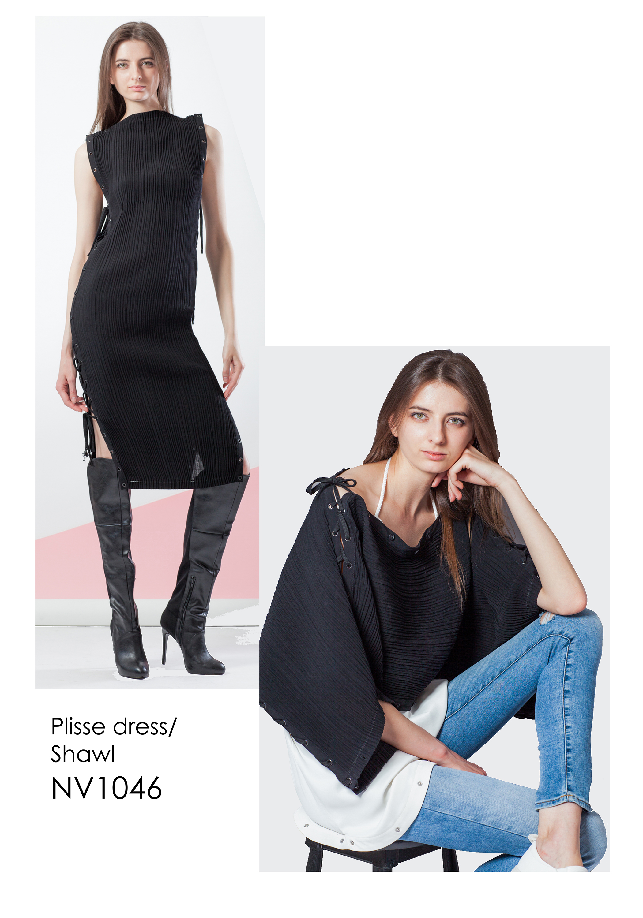 New Vibe Inc. Versatile plisse dress / tunic / shawl / scarf - NV1046 