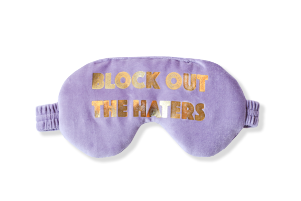 Block Out the Haters Eye Mask in Lilac Velvet