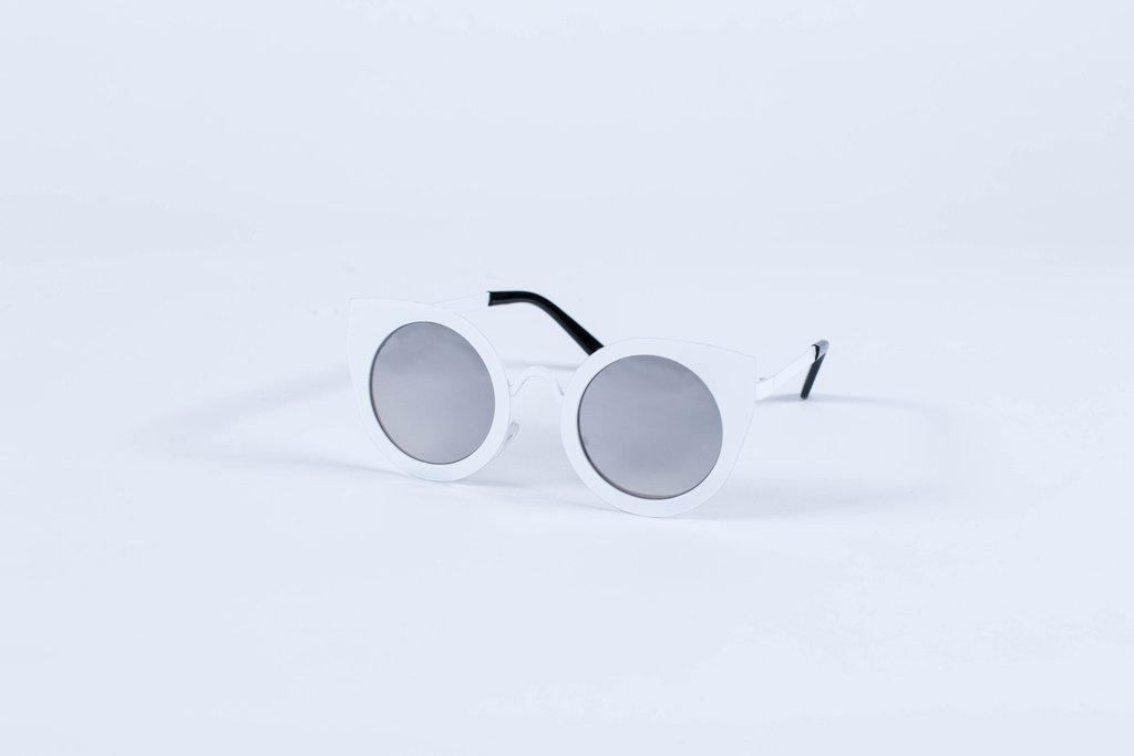 White cateye sunglasses