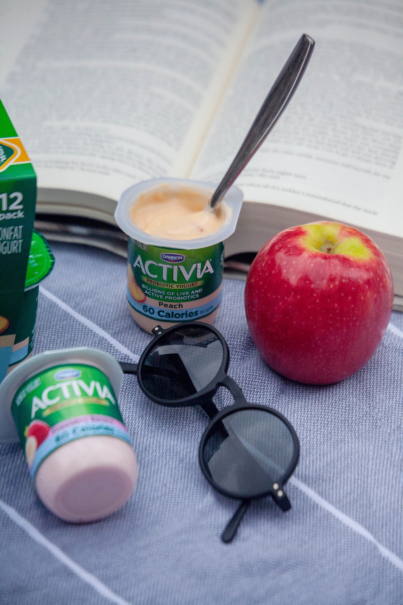 Activia peach yogurt