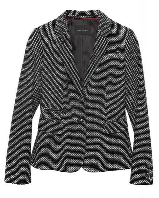 Black and white blazer