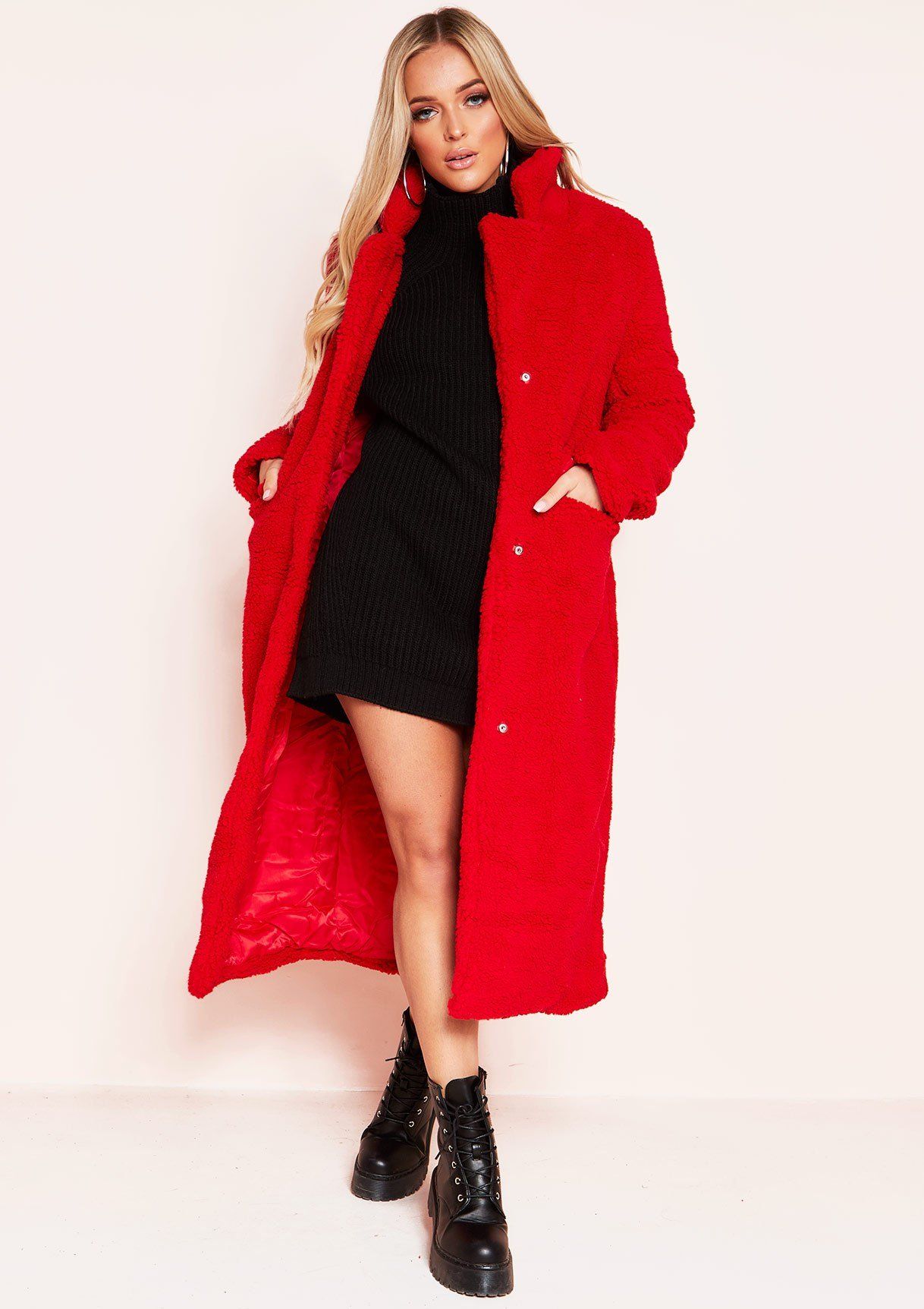 Red teddy coat