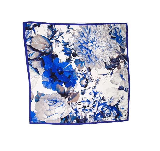 Blue Floral Scarf