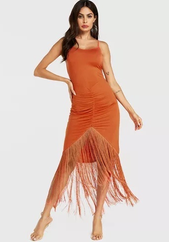 Orange Fringe Dress