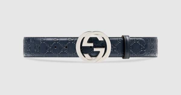 Gucci embossed belt