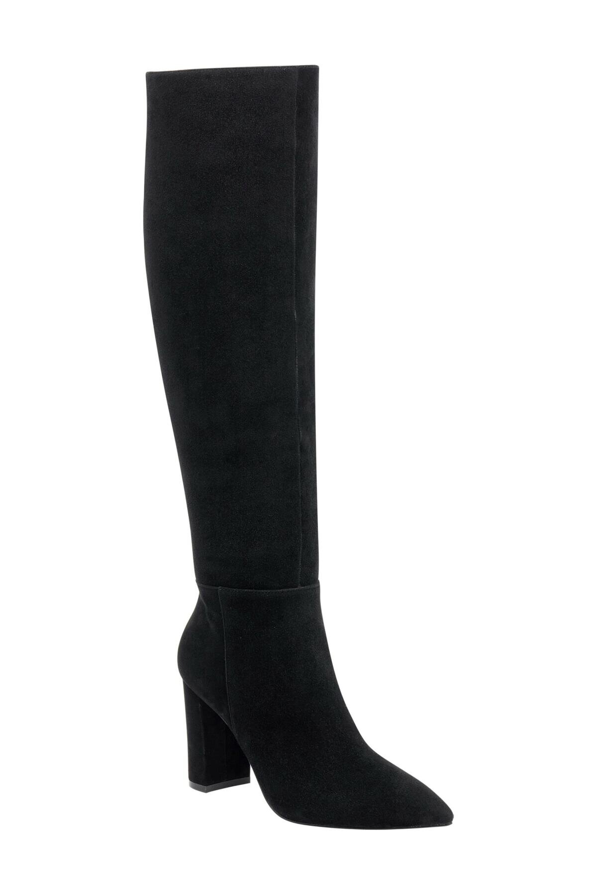 Black suede boots