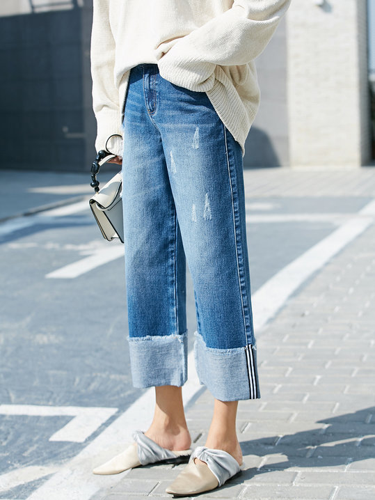 Wide leg denim