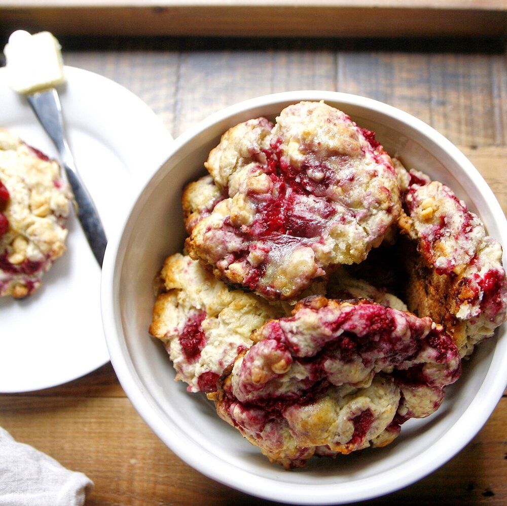 Raspberry White Chocolate Scones