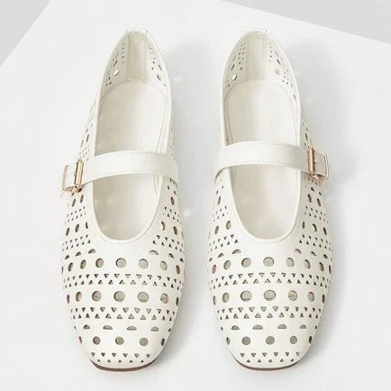 White ballet flats