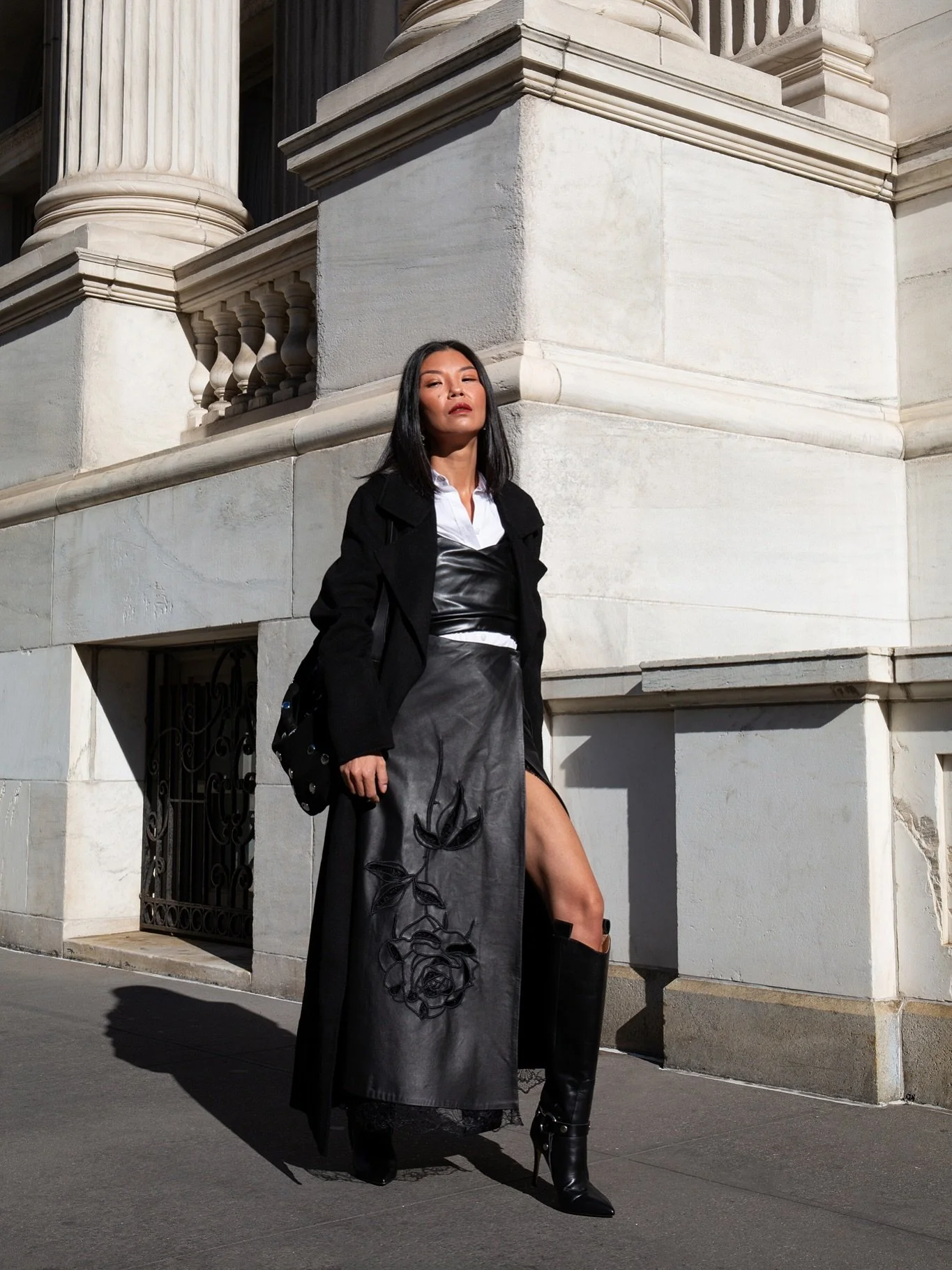 Leather, lace, and a little bit of attitude 🖤

Shop the look on my @shop.Itk page and here: https://liketk.it/5s06C #leatherskirt #outfitinspo #blackboots #ootdfashion #streetstyle
