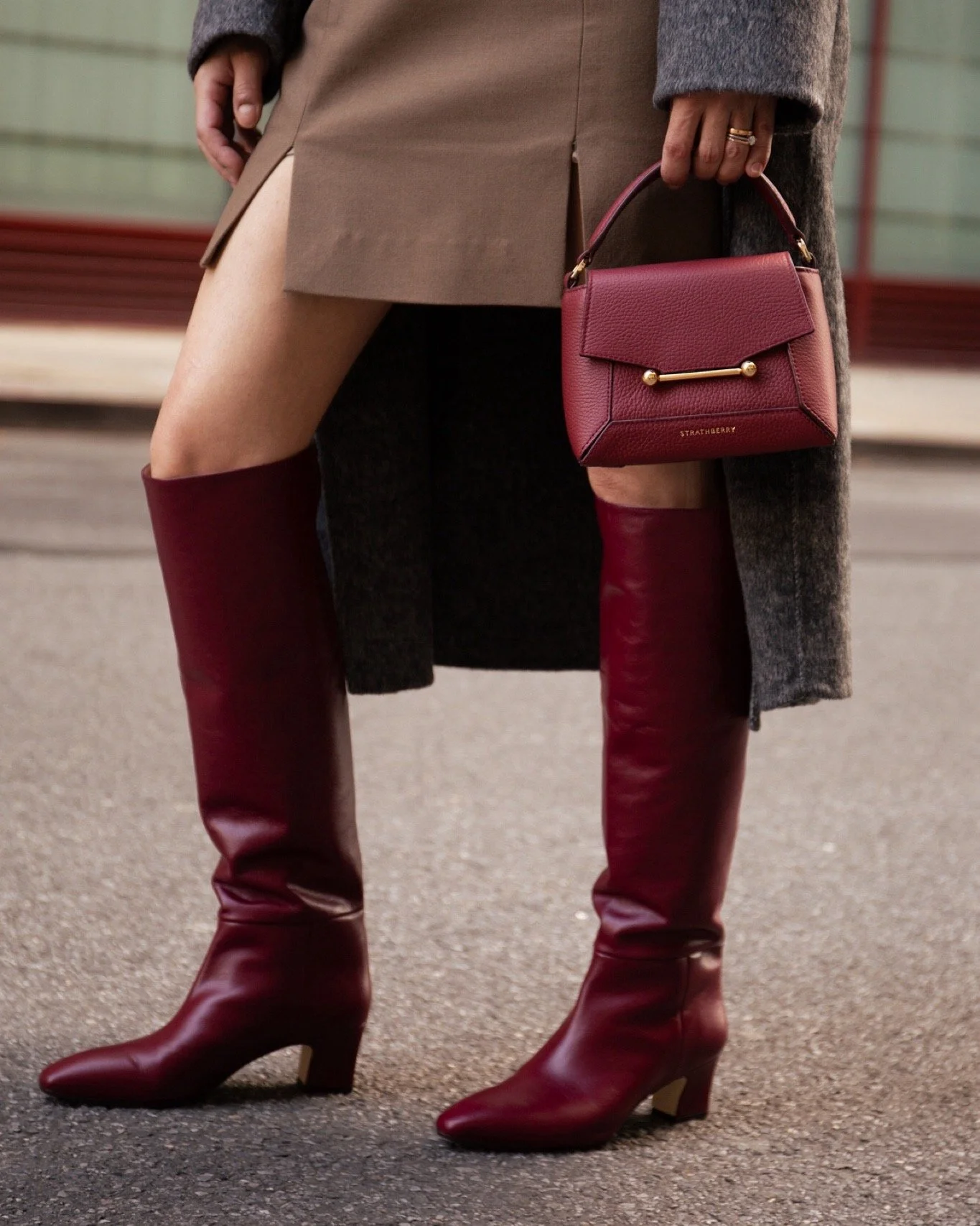 Burgundy boots trending