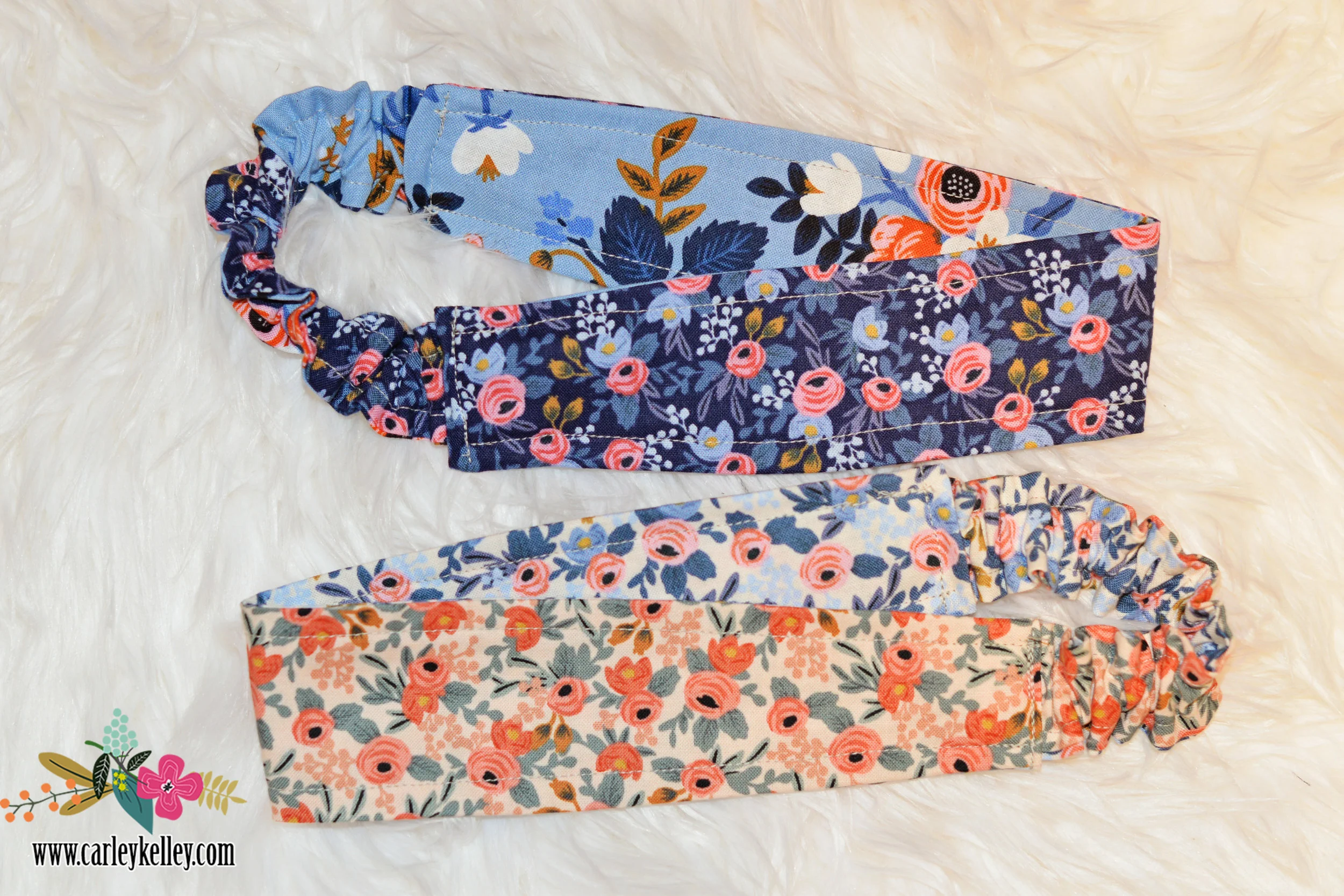  Some fun Rifle Paper reversible headbands made by yours truly