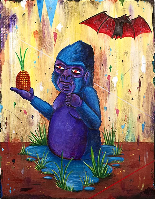 Fruit Bat - 2013 Acrylic on wood panel