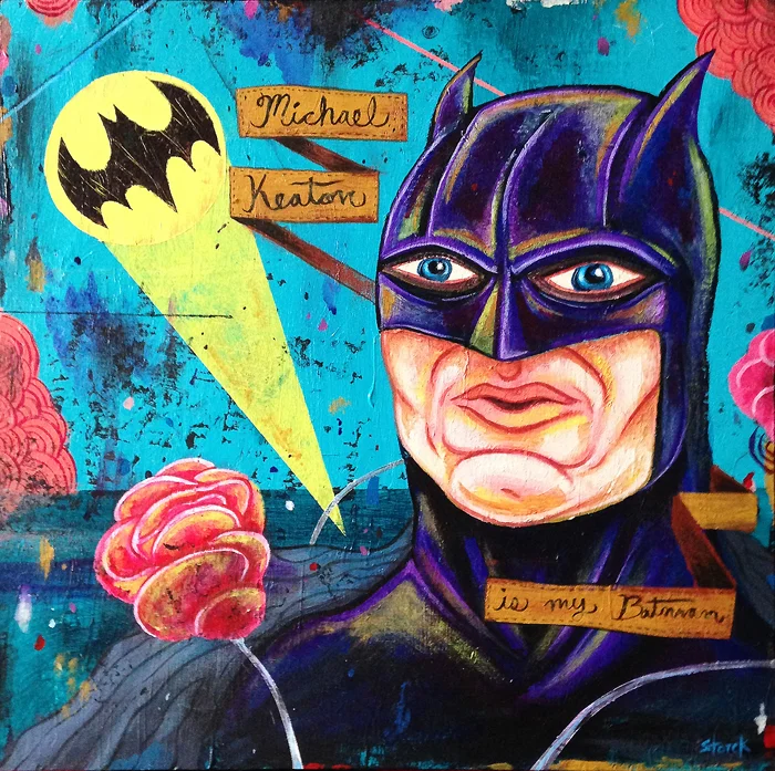 Michael Keaton is my Batman - 2013 - Acrylic on wood panel