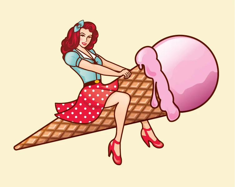 Queen of Cream &nbsp;illustration &nbsp;created for a Ice Cream Shop based in Atlanta, GA.