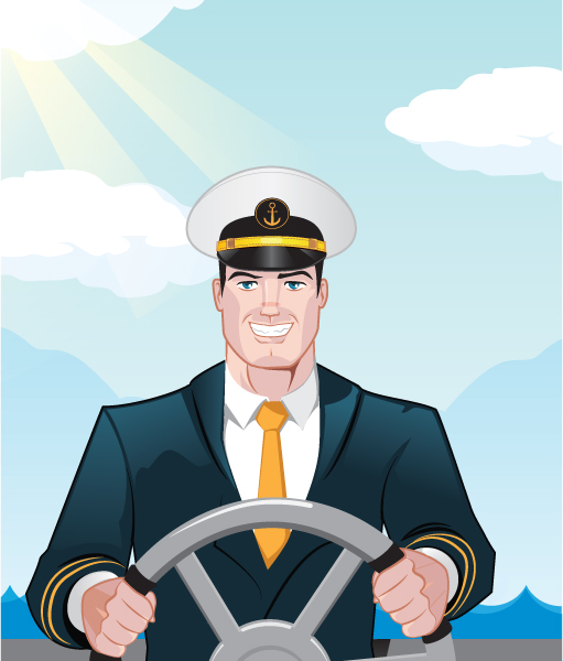 Sea Captain illustration created for Webology Marketing.