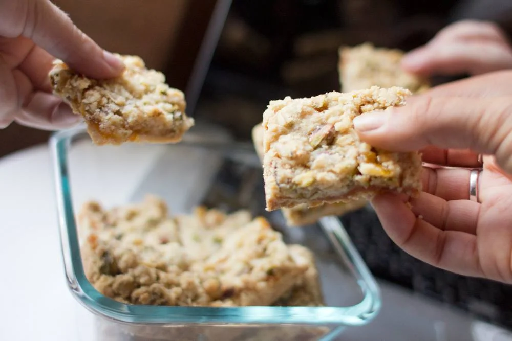 The Golf Alpha Yankee team snacking on the Limited Addition Golf Alpha Yankee Crumble Bar Cookie!