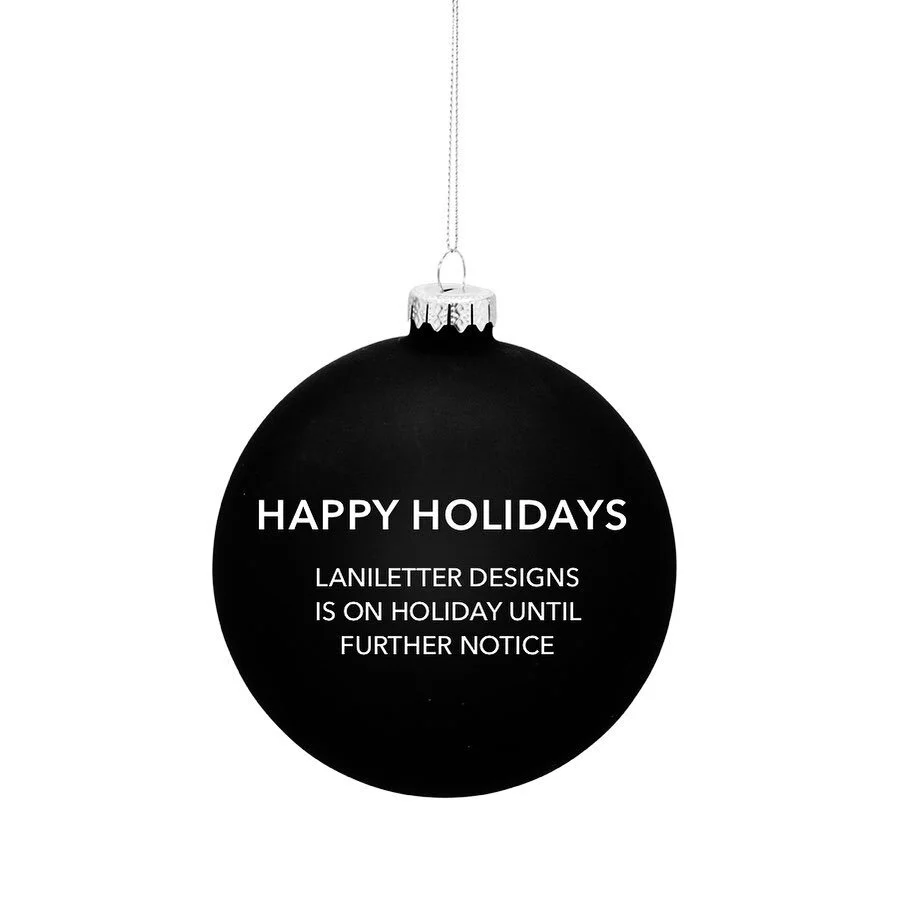 Thank you to everyone for placing your holiday orders earlier this month!
🙏🏽
The shop and myself will be on a holiday break until further notice.
🖤
So until then, HAPPY HOLIDAYS!
🤍
&bull;
&bull;
&bull;
#happyholidays #blackornament #holidayvacati