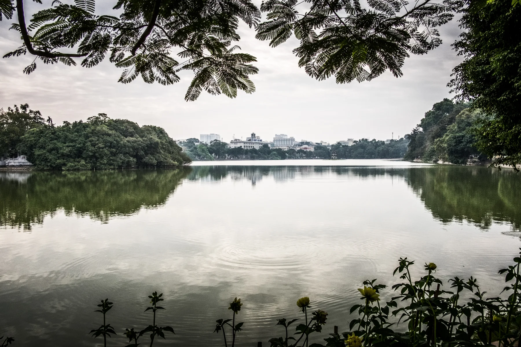 The historical Hoan Kiem Lake, Hanoi, Vietnam