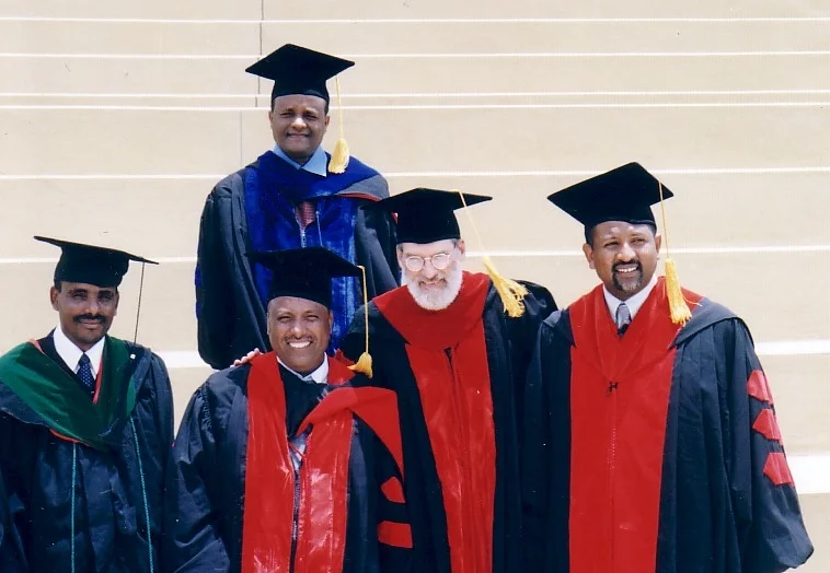 That's Wray, second from the right, with his academic peers in Ethiopia.