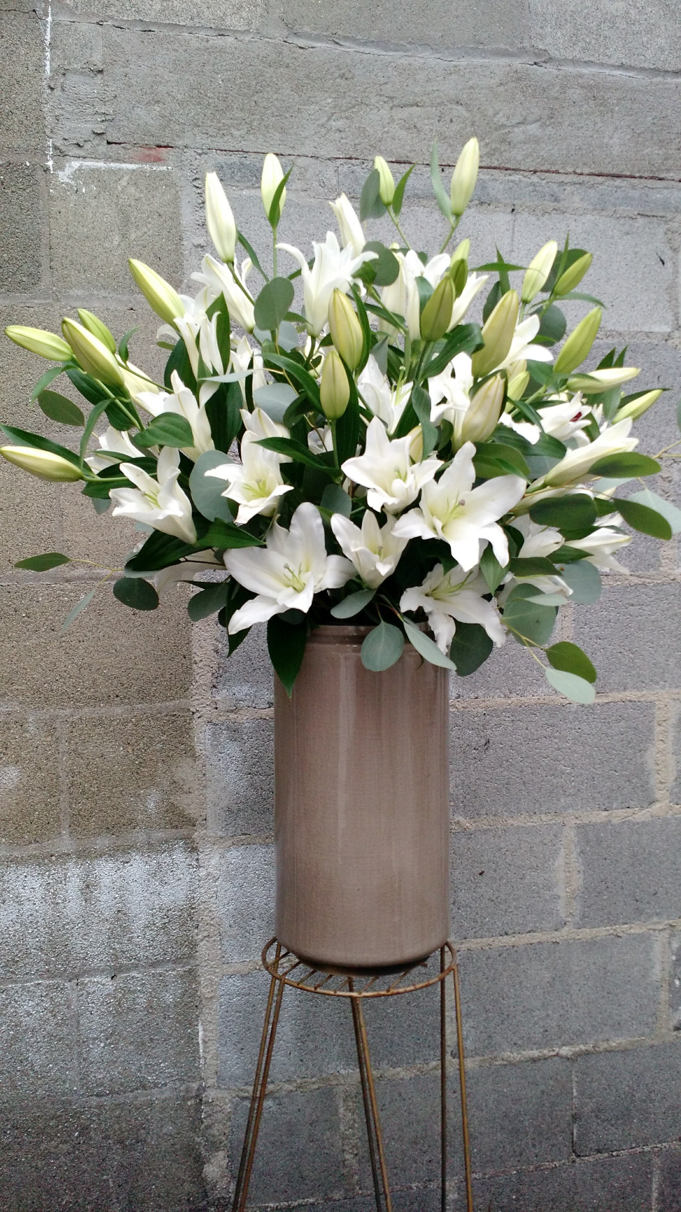 $450 White Lilies in a 4' Floor Vase