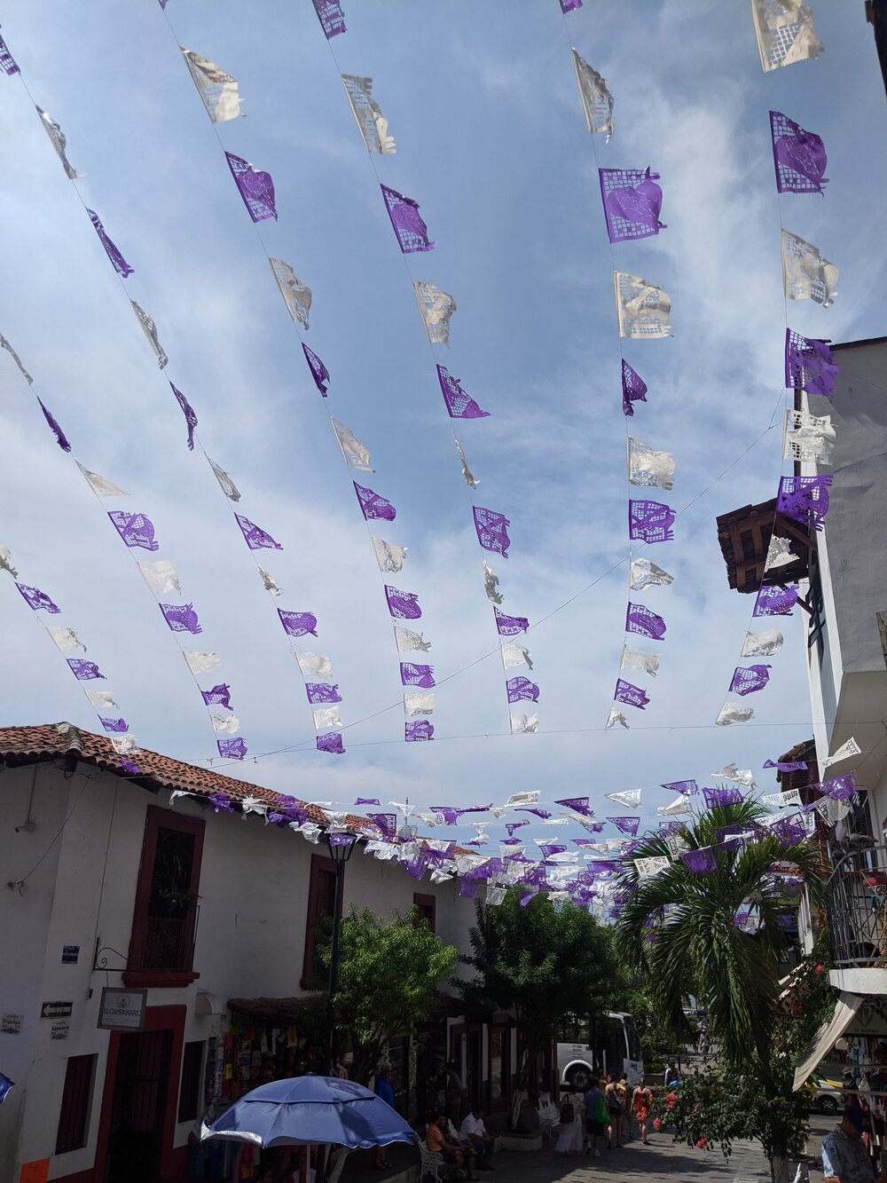 Beautiful flags outside of the church