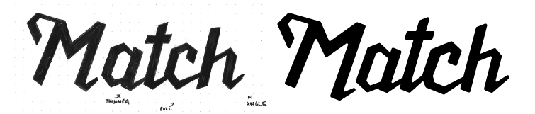 The process from sketch to vector
