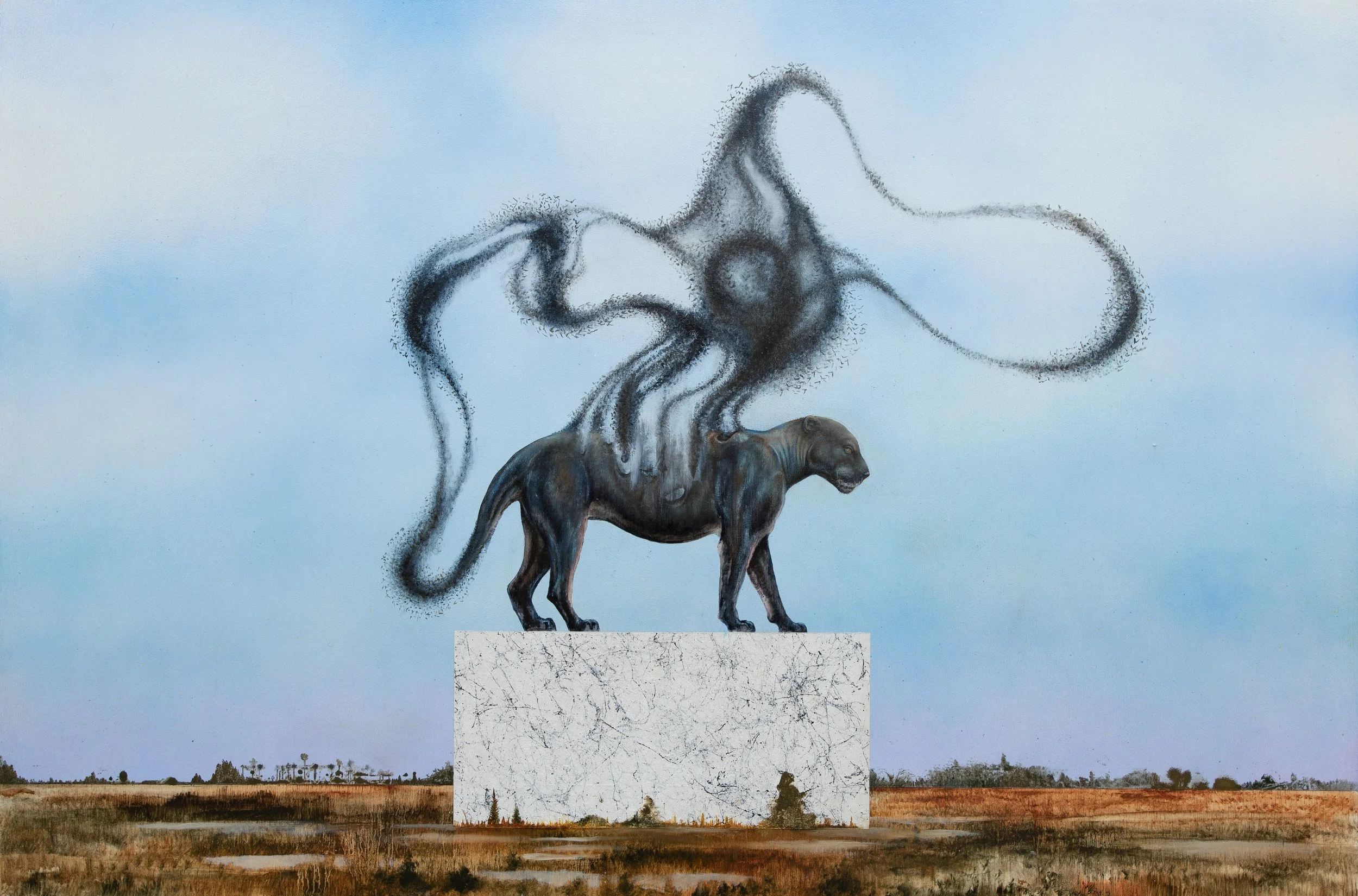    "Murmuration"    24" x 36"  Oil on panel  2023 