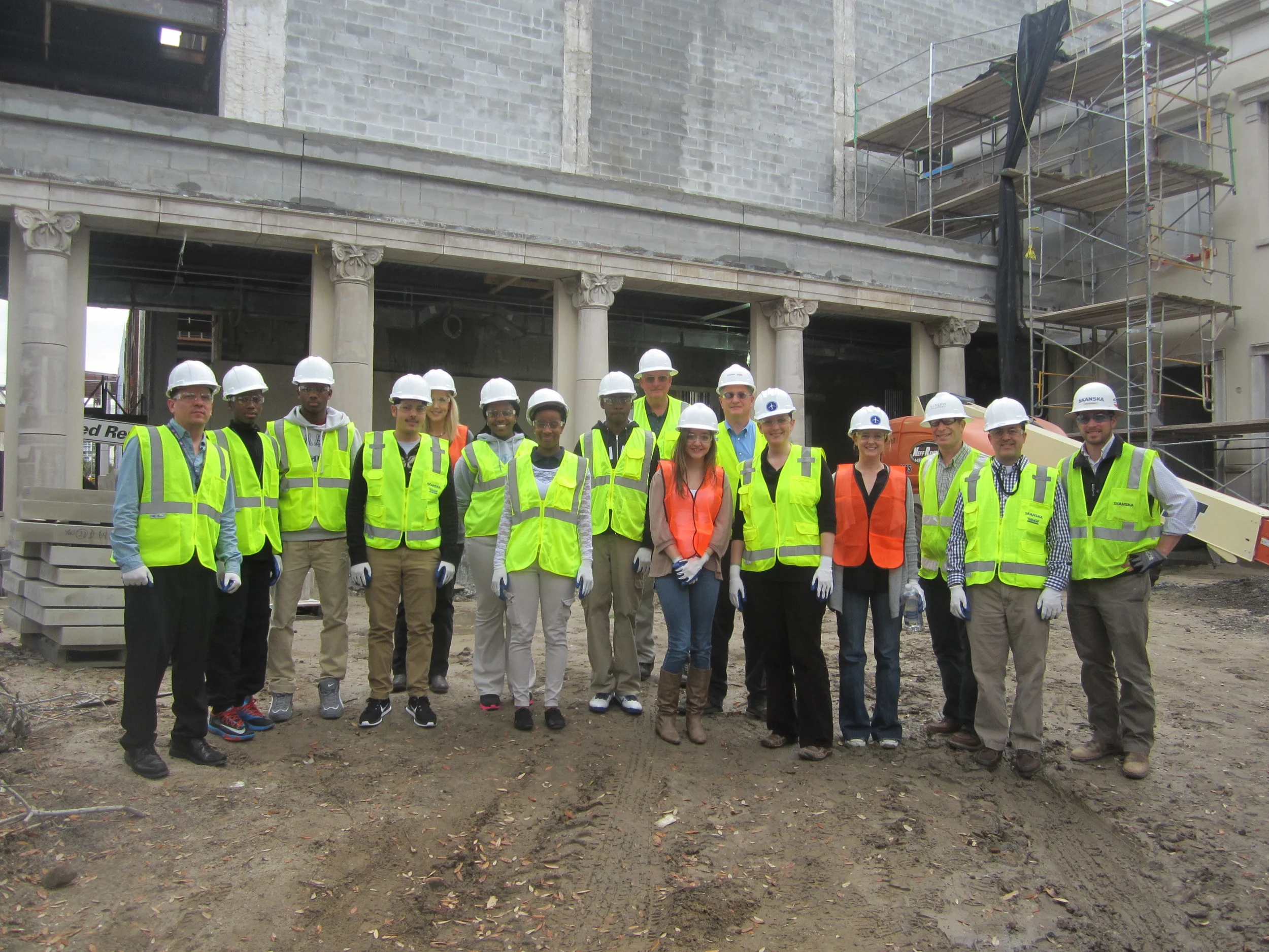 Group on a tour of the Gaillard Performance Hall.