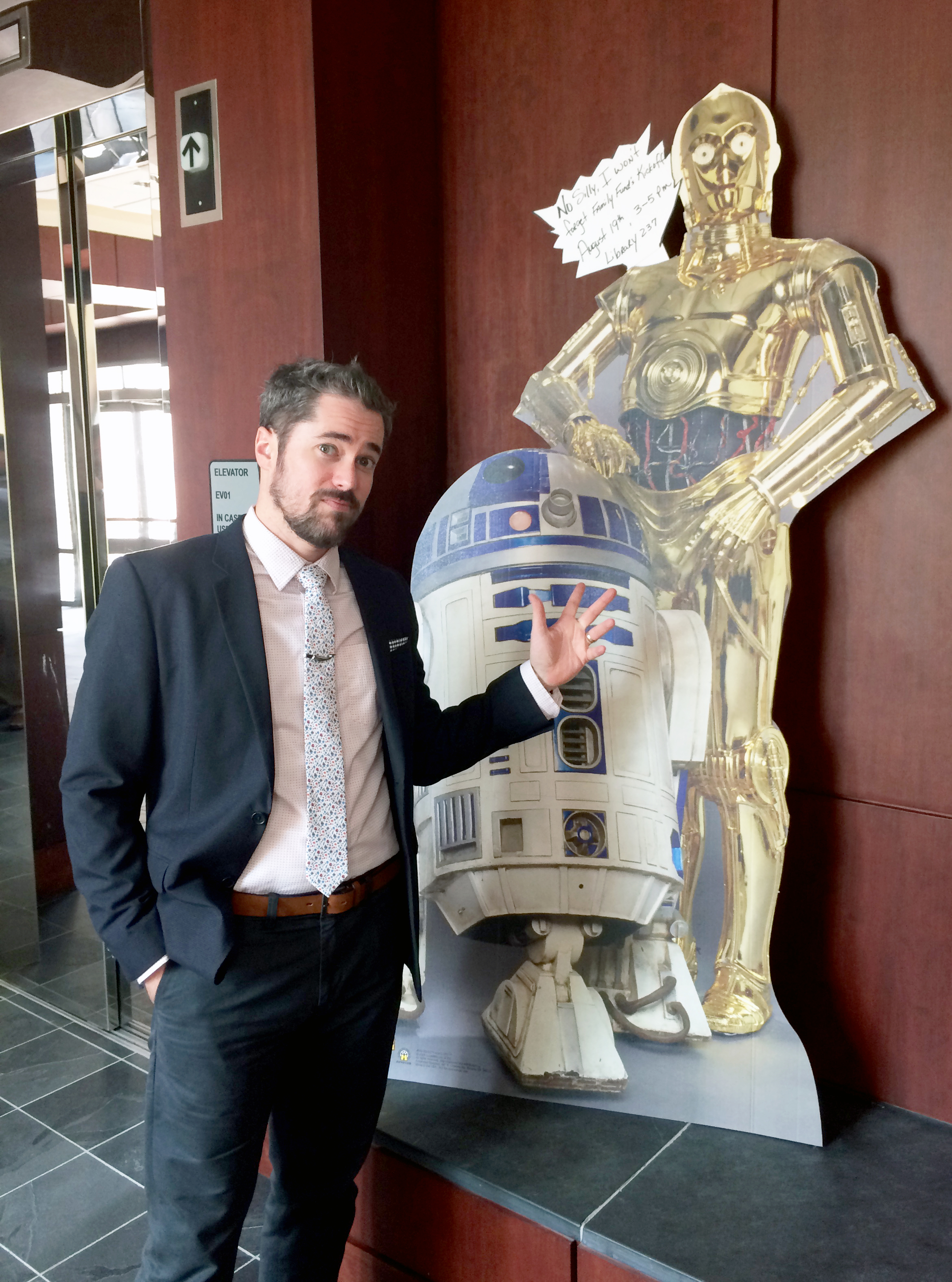 David Dewees, R2D2, C3PO (From left to right)