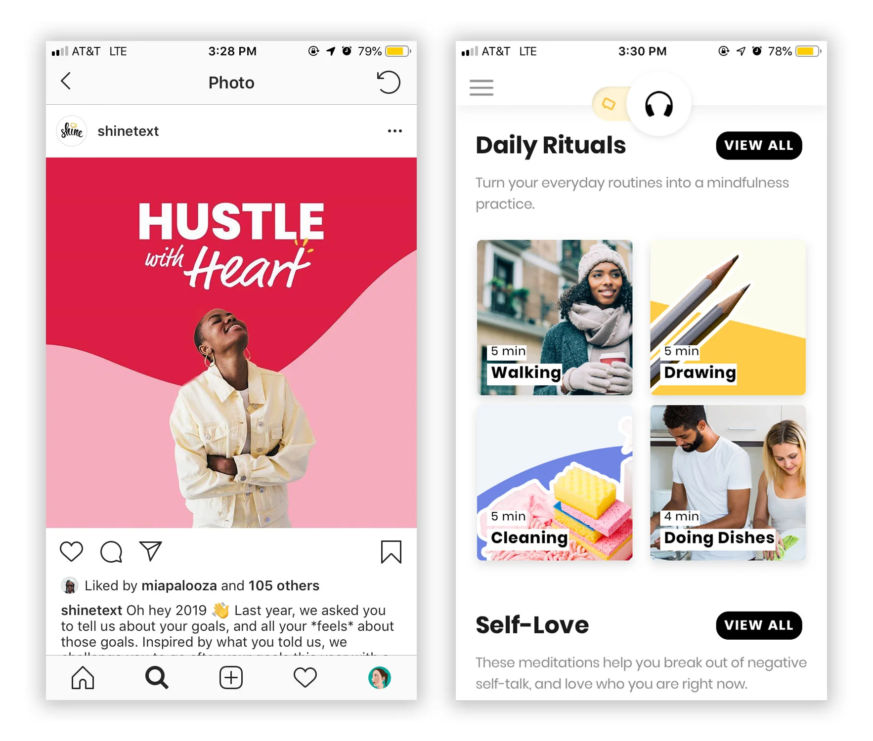Shine Instagram and track library, January 2019