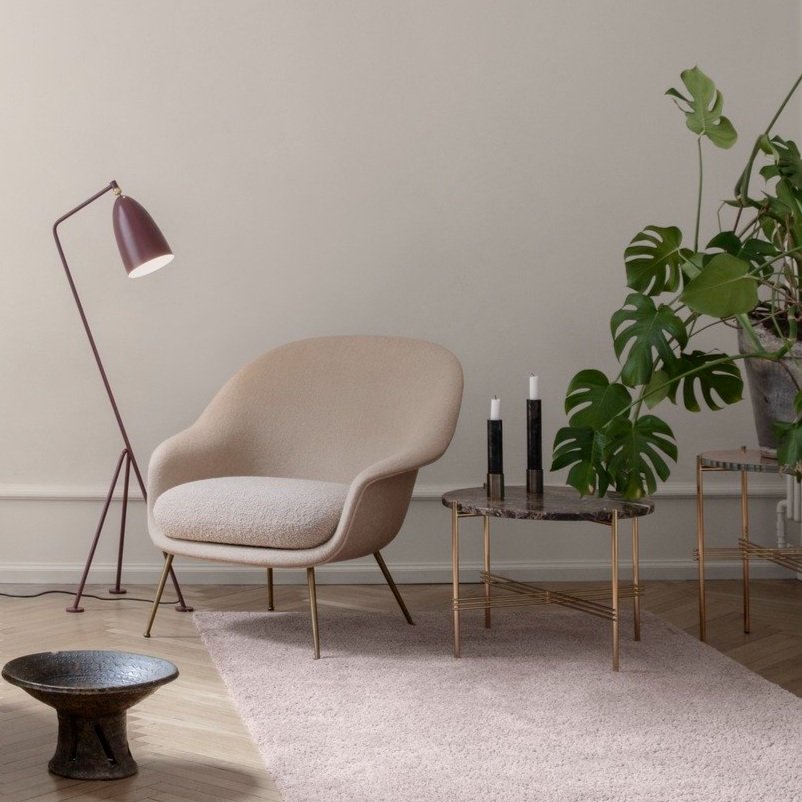 Bat Lounge Chair - Fully Upholstered, Low back, Conic base_Gubi_Lounge Chairs_Indoor