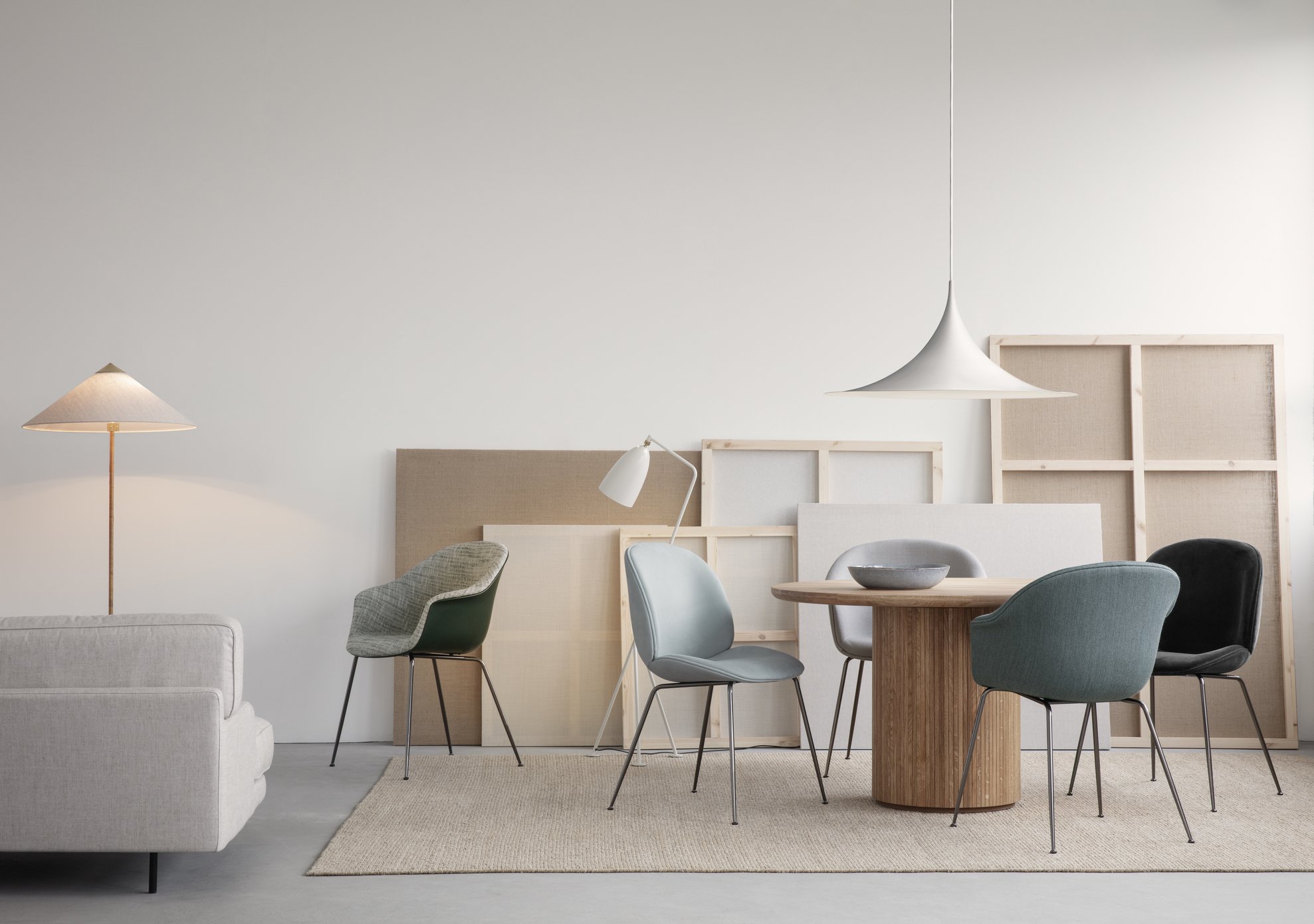 BeetleBatCapsuleCollection_9602FloorLamp_FlaneurSofa_BatDiningChair_GrashoppaFloorLamp_BeetleDiningChair_MoonDiningTable_SemiPendant.jpg