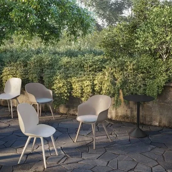 Beetle Dining Chair - Un-Upholstered, Plastic base, Monochrome, Outdoor_Gubi_Dining Chairs_Outdoor