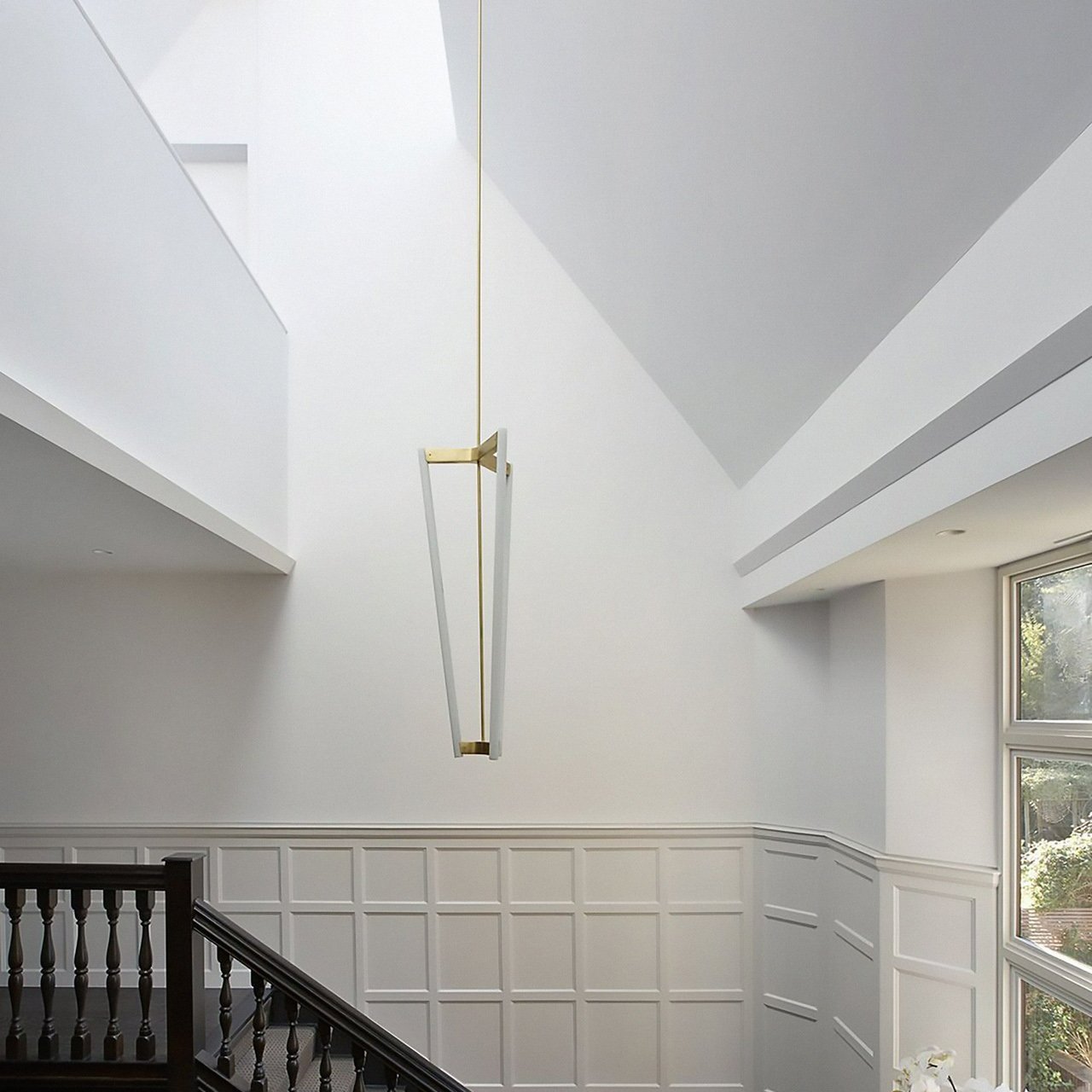 tube chandelier modern pendant by michael anastassiades in brass