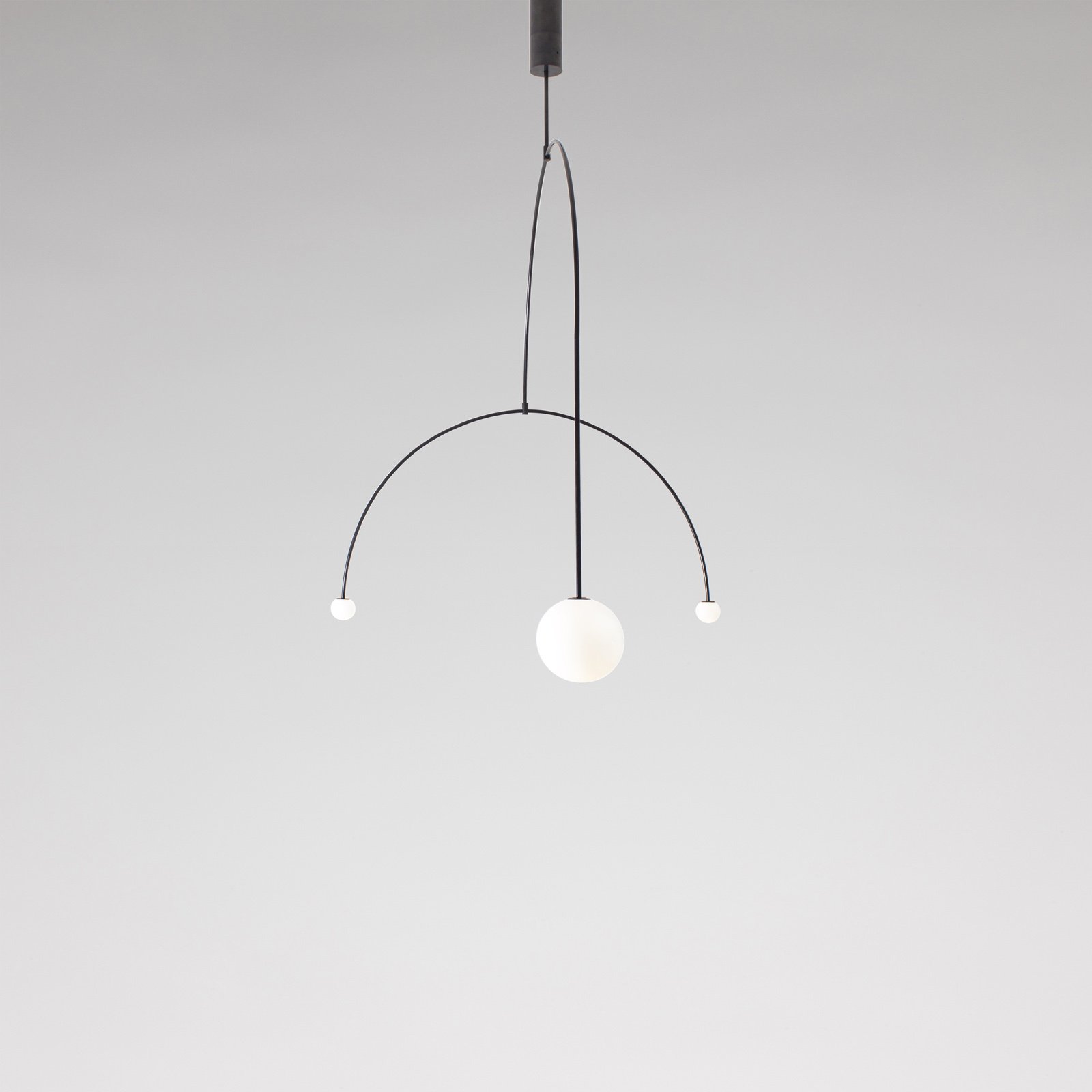 modern mobile pendant chandelier in brass by michael anastassiades