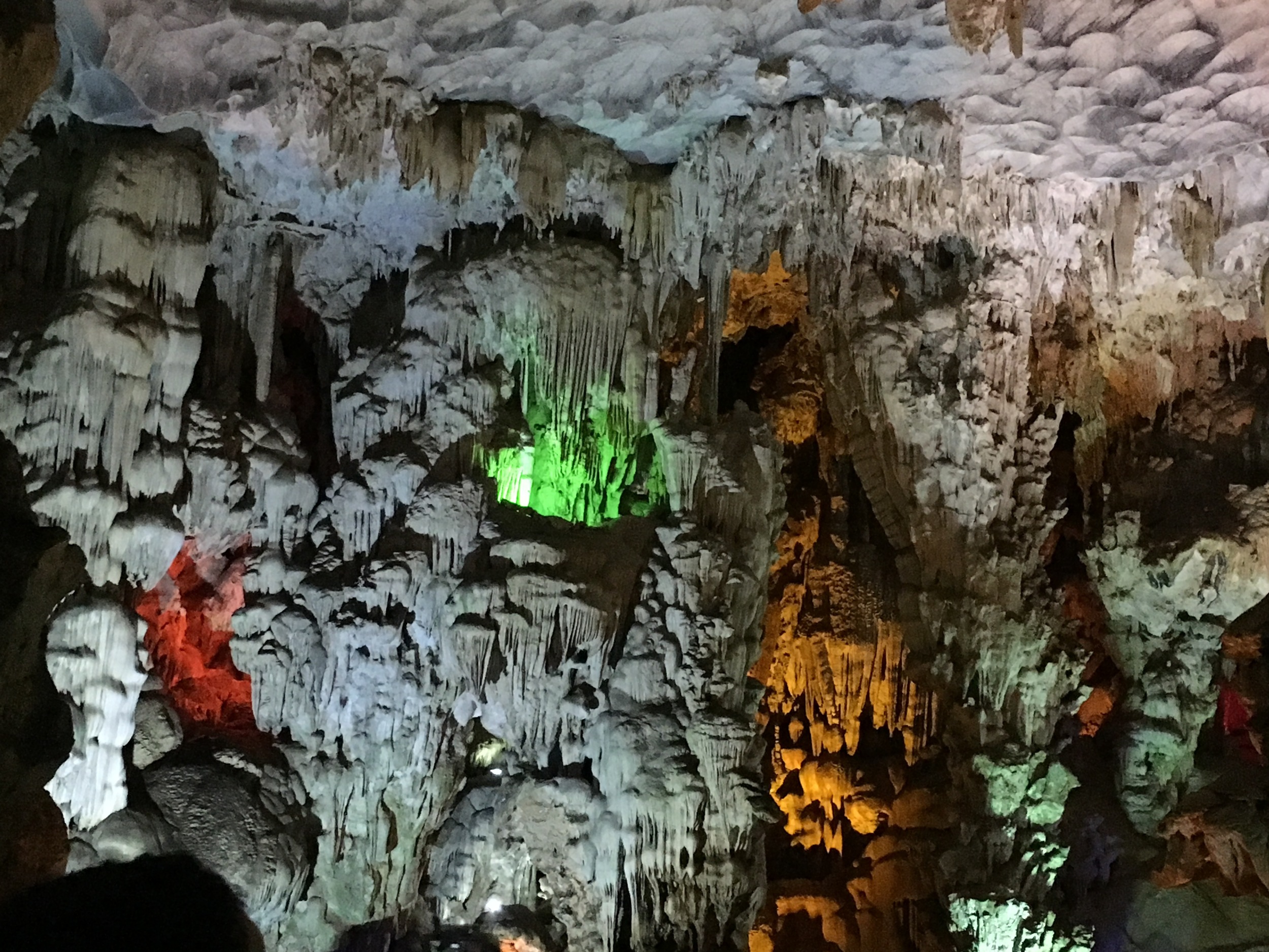  Limestone caves lit up for the tourists 