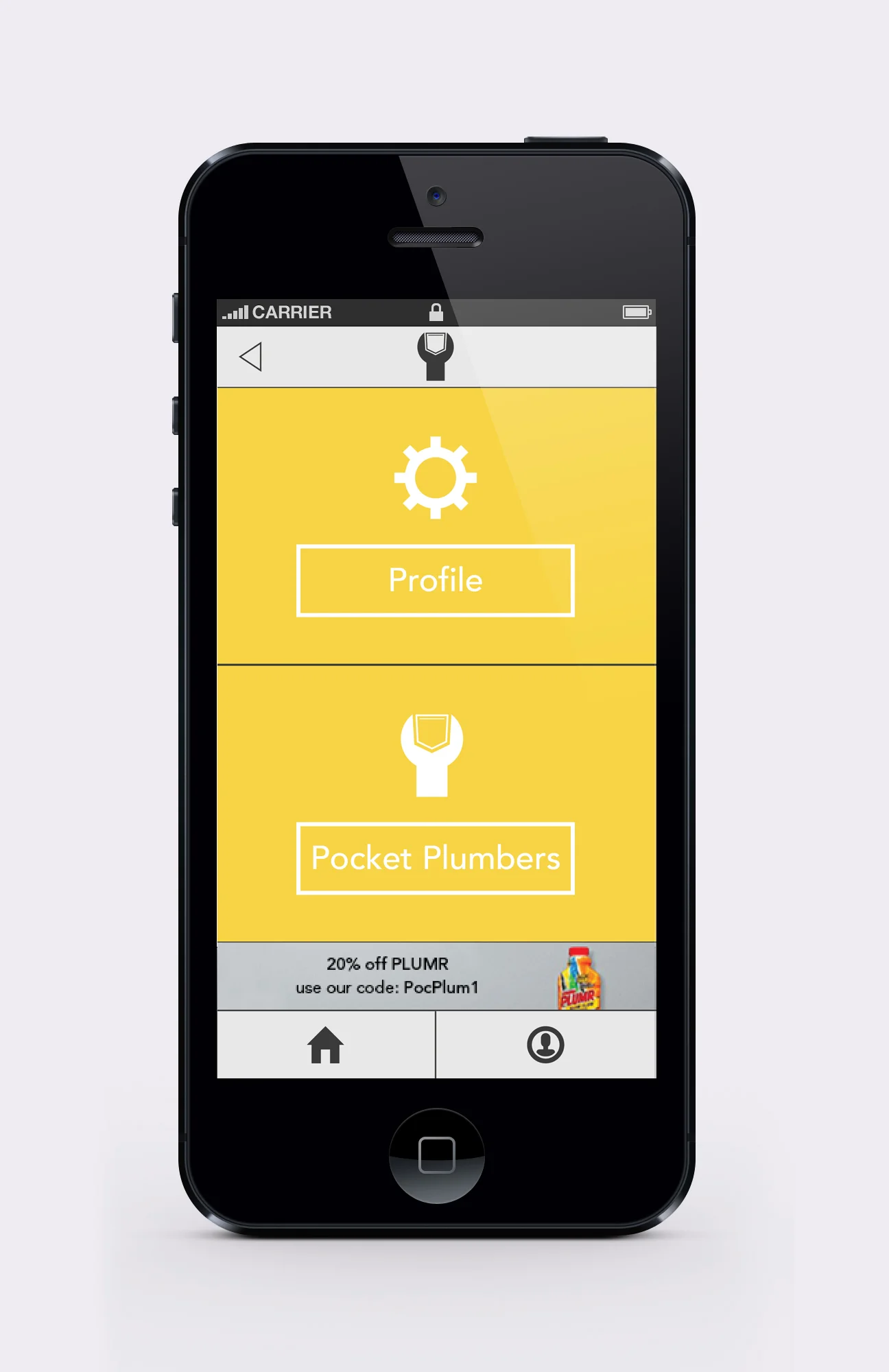 Pocket Plumber customer settings screen