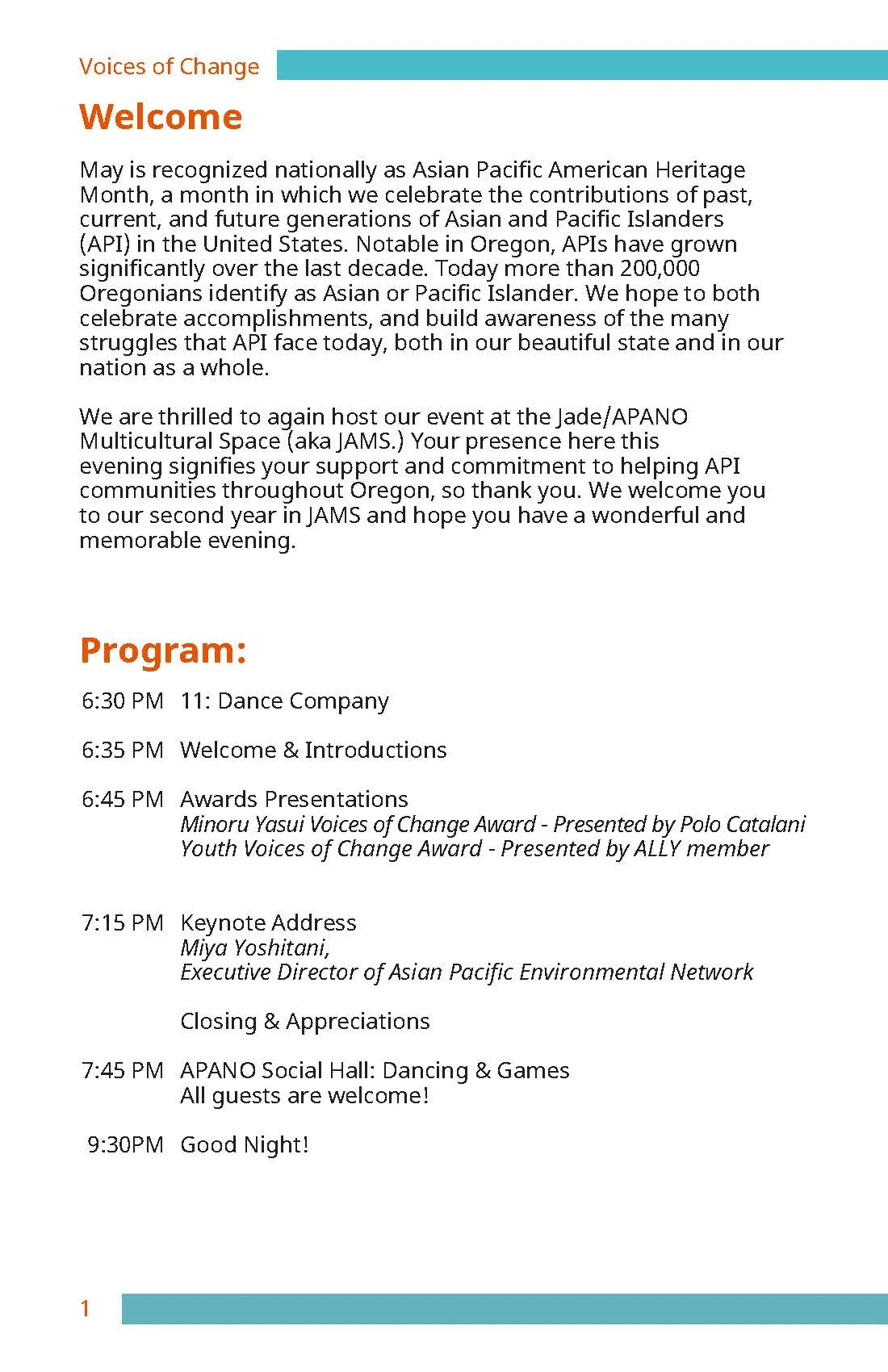 Voices of Change 2016 - Inner Page