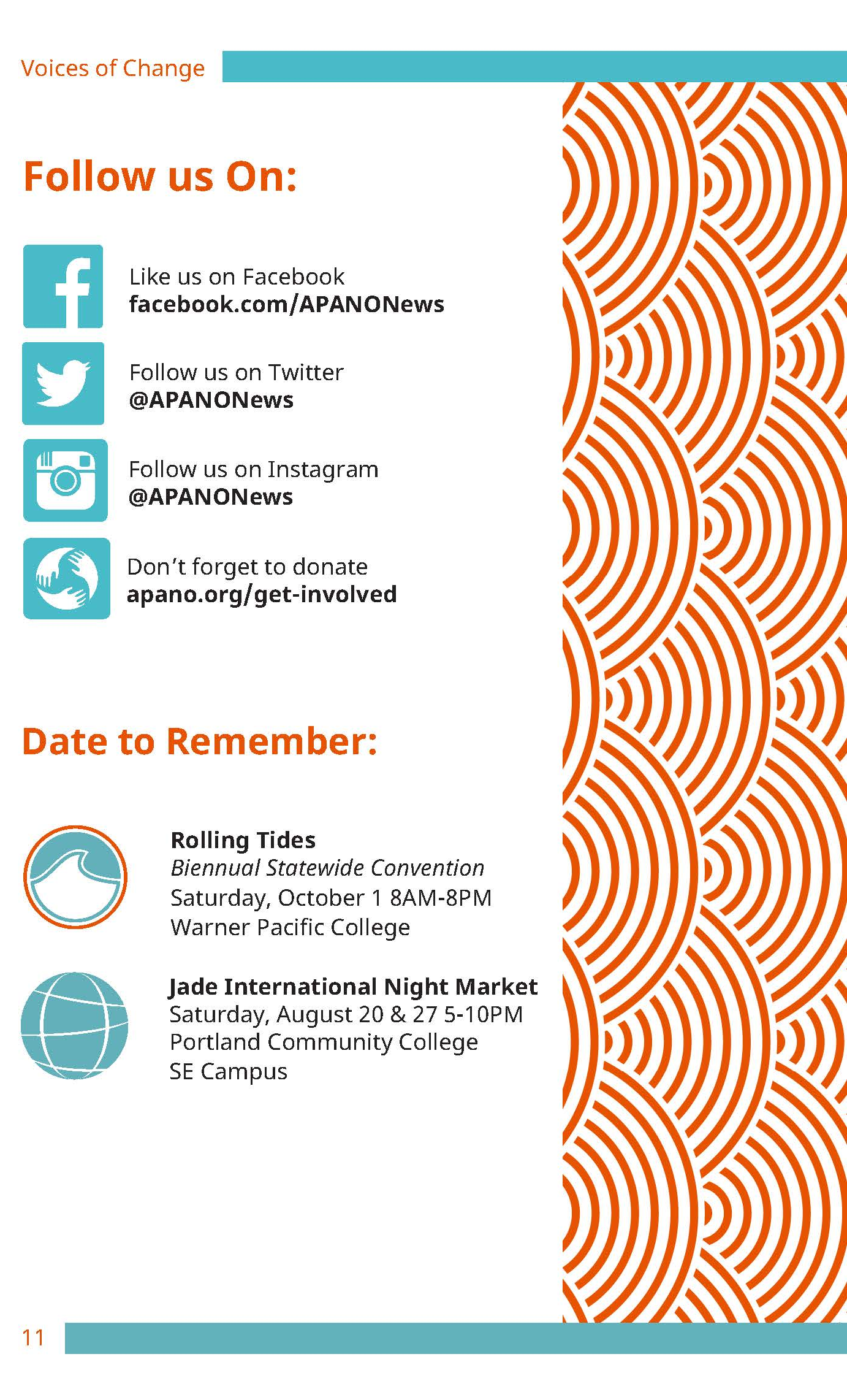 Voices of Change 2016 - Program Back