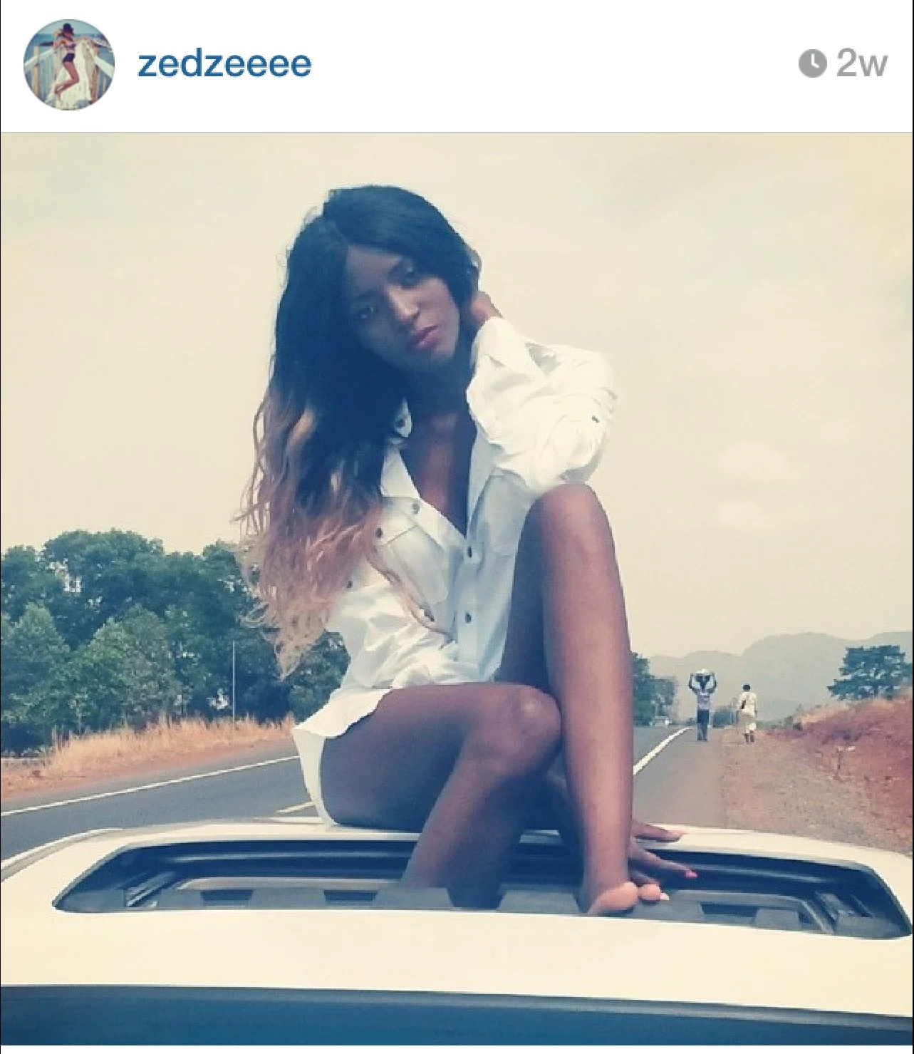 Zainab's posts don't reveal what song they are shooting the video for but they are definitely serving us some Salone goodness in this shoot. Zainab is super sexy in her boyfriend shirt and heels and Emmerson is always cool. They even captured a couple of locals in the background of Zainab's sunroof shot. Ha! Always good to see our people collaborating across industries. We'll be looking out for the final product.