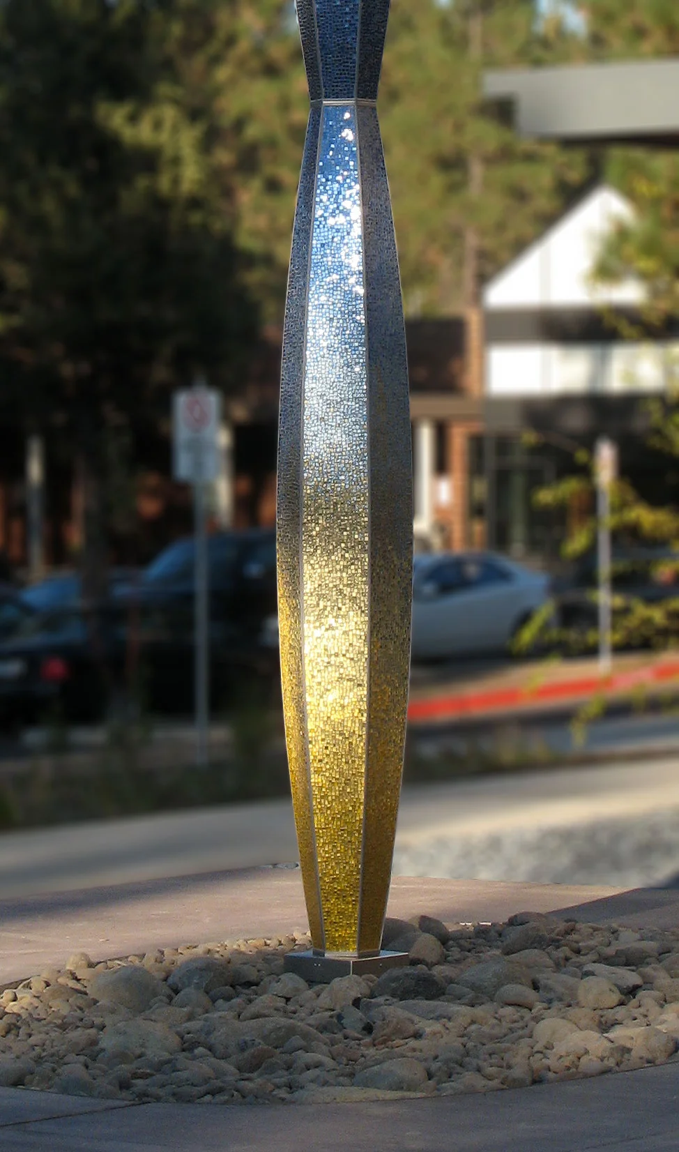 Light, 2012 | Exterior Plaza near Health Careers Building at Central Oregon Community College; Bend, OR. Glass, concrete, steel. 20'h x 20"w x 20"d. Commissioned by Central Oregon Community College. View Installation Process