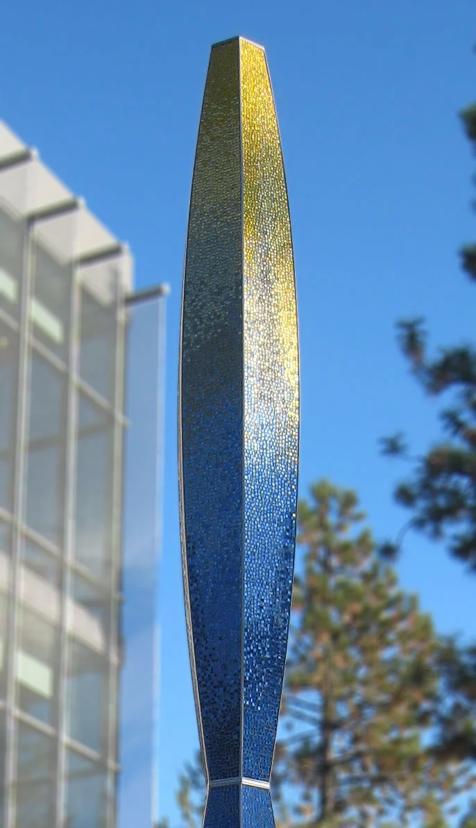 Light, 2012 | Exterior Plaza near Health Careers Building at Central Oregon Community College; Bend, OR. Glass, concrete, steel. 20'h x 20"w x 20"d. Commissioned by Central Oregon Community College. View Installation Process