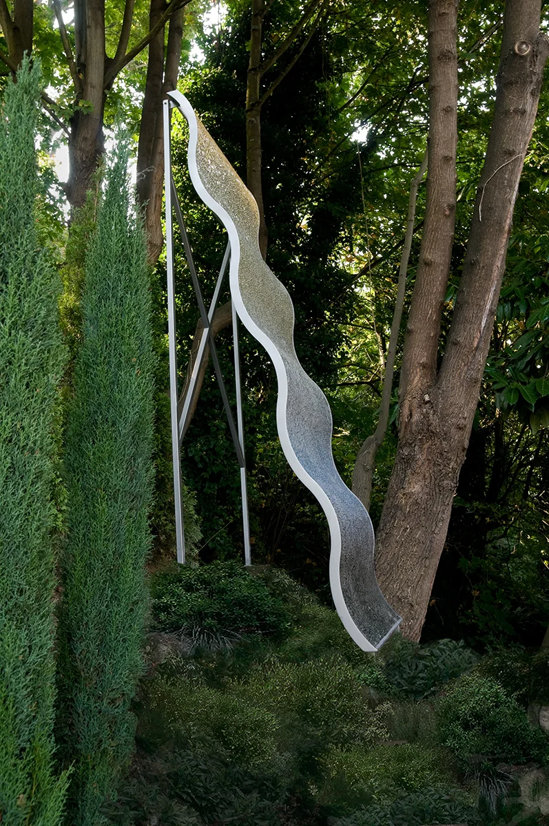Untitled, 2012 | Seattle, WA. Glass, concrete, steel. 8'h x 3'w x 2'd. Private Commission