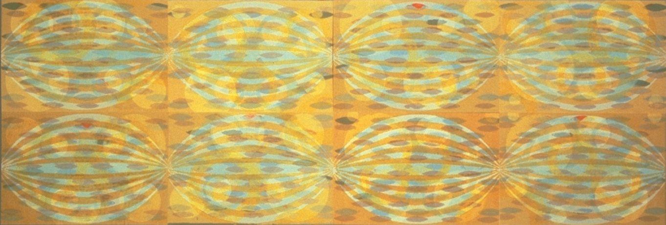 Extension | Oil on paper (mounted on panel). 38"h x 111"w