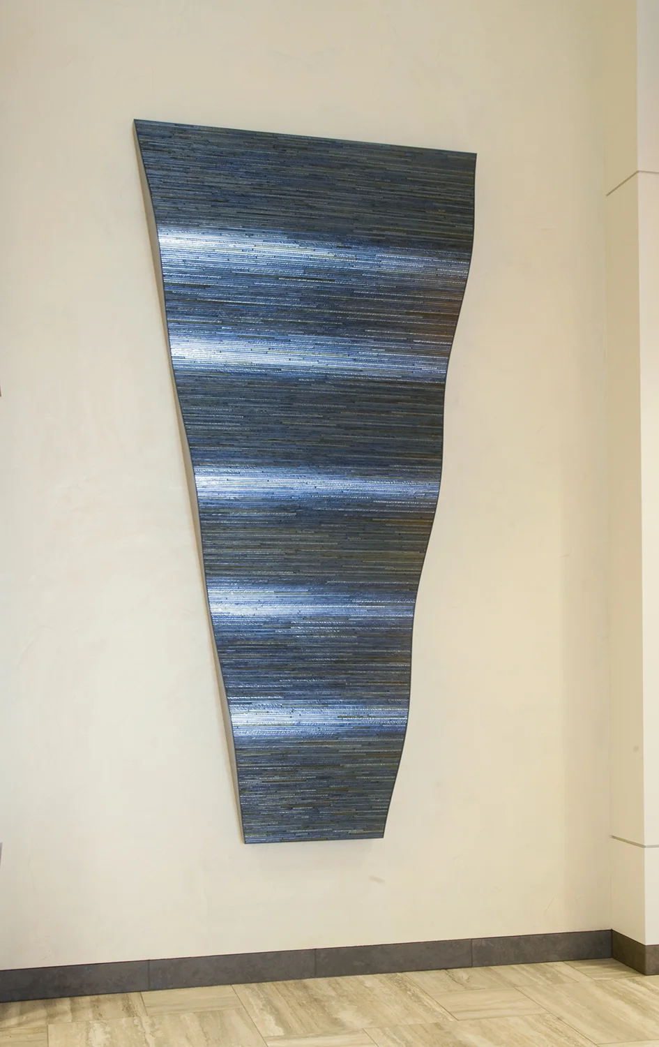 Waterfall, 2010 | First and Main (elevator lobby); Portland, OR. Glass, composite, concrete, steel. 10'h x 5'w x 7"d. Commissioned by Shorenstein Realty Services