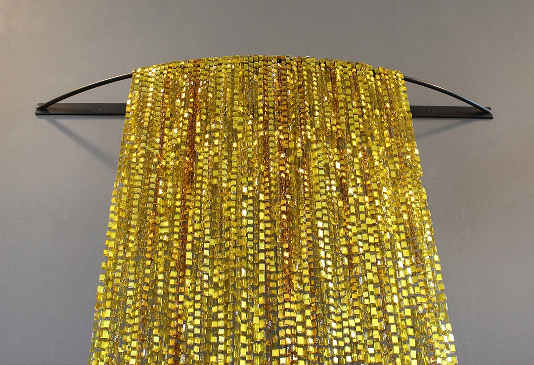 Lightfall | Glass, steel. 78"h x 50"w x 8.5"d hoto by Keara Burton