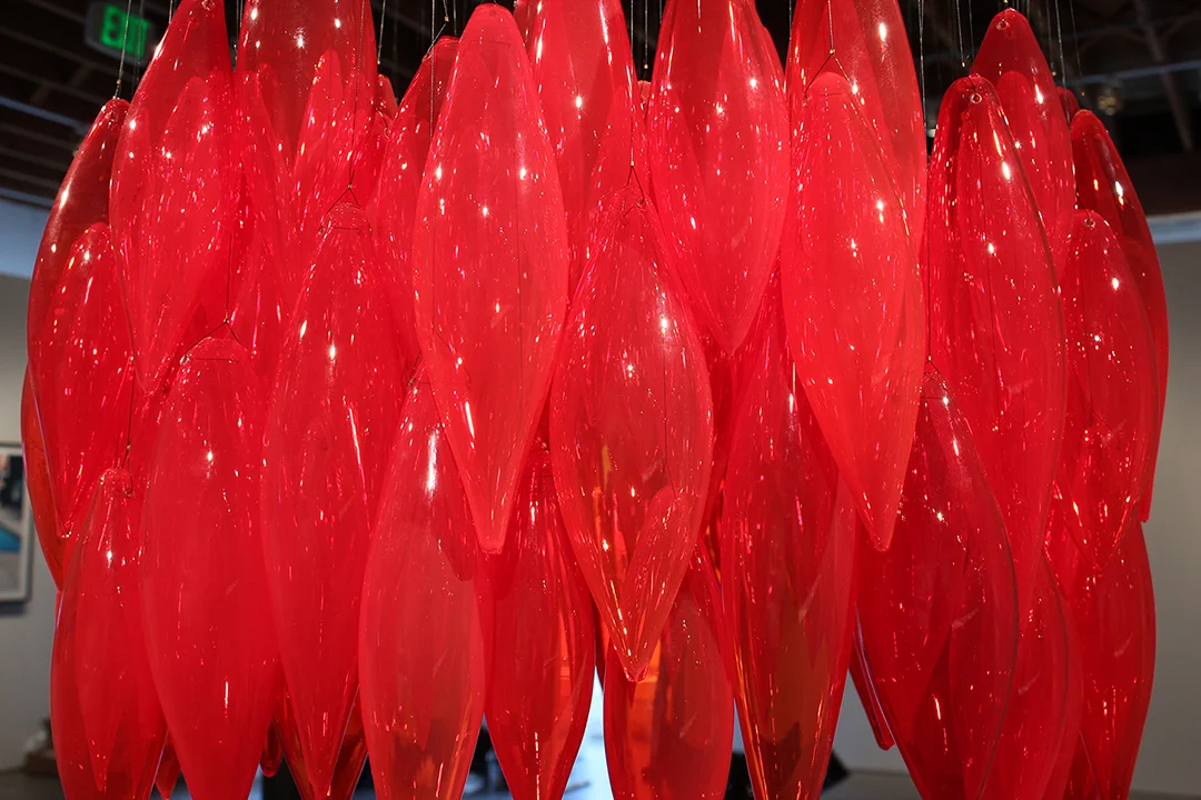 Heart (is an organ of fire) | Glass, steel. 33"h x 26"w x 26"d hoto by Keara Burton