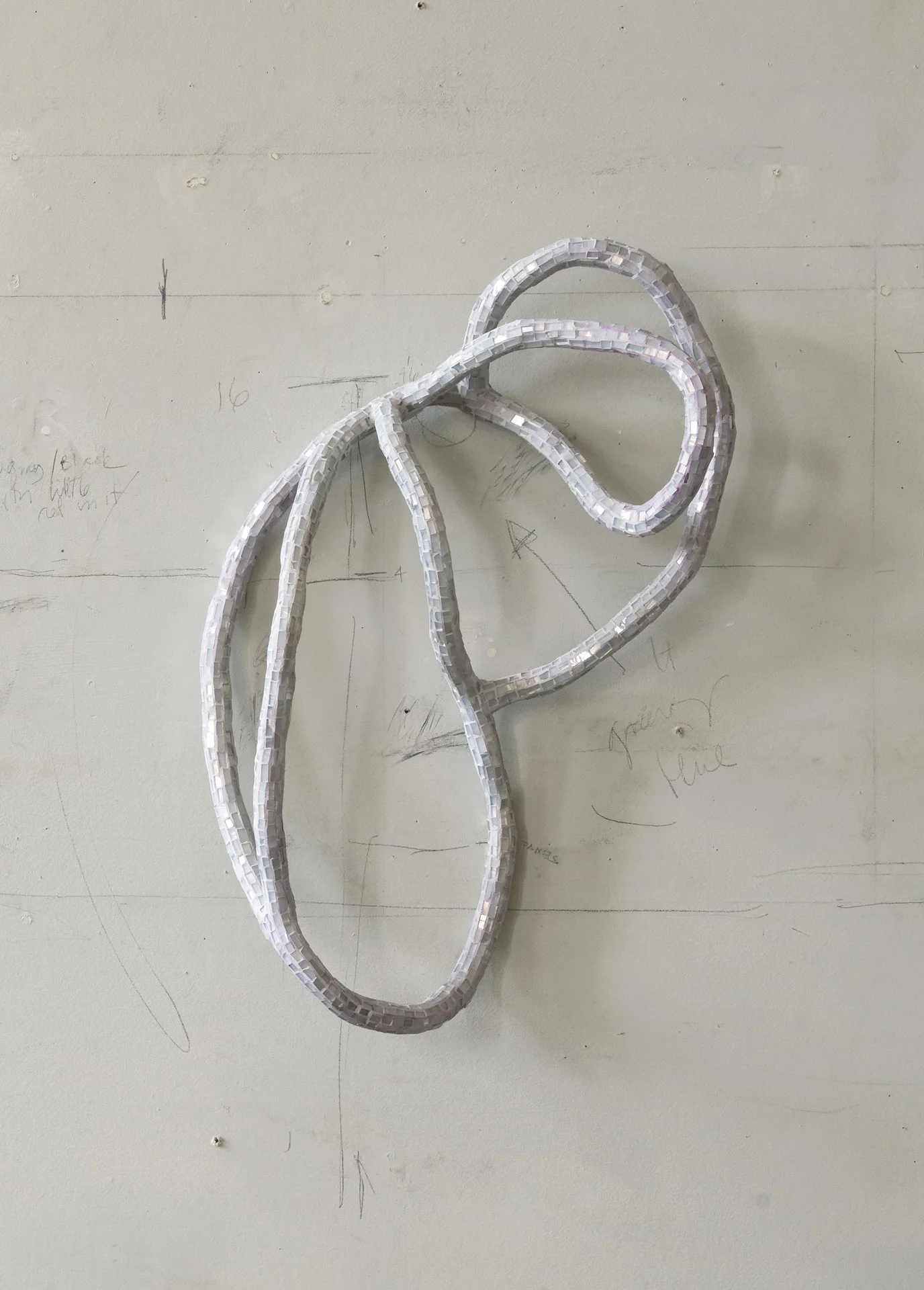 Lyric Drawing (white) | Glass, epoxy, plaster, wire. 24"h x 16"w x 6.75"d Photo by Lisa Jacoby