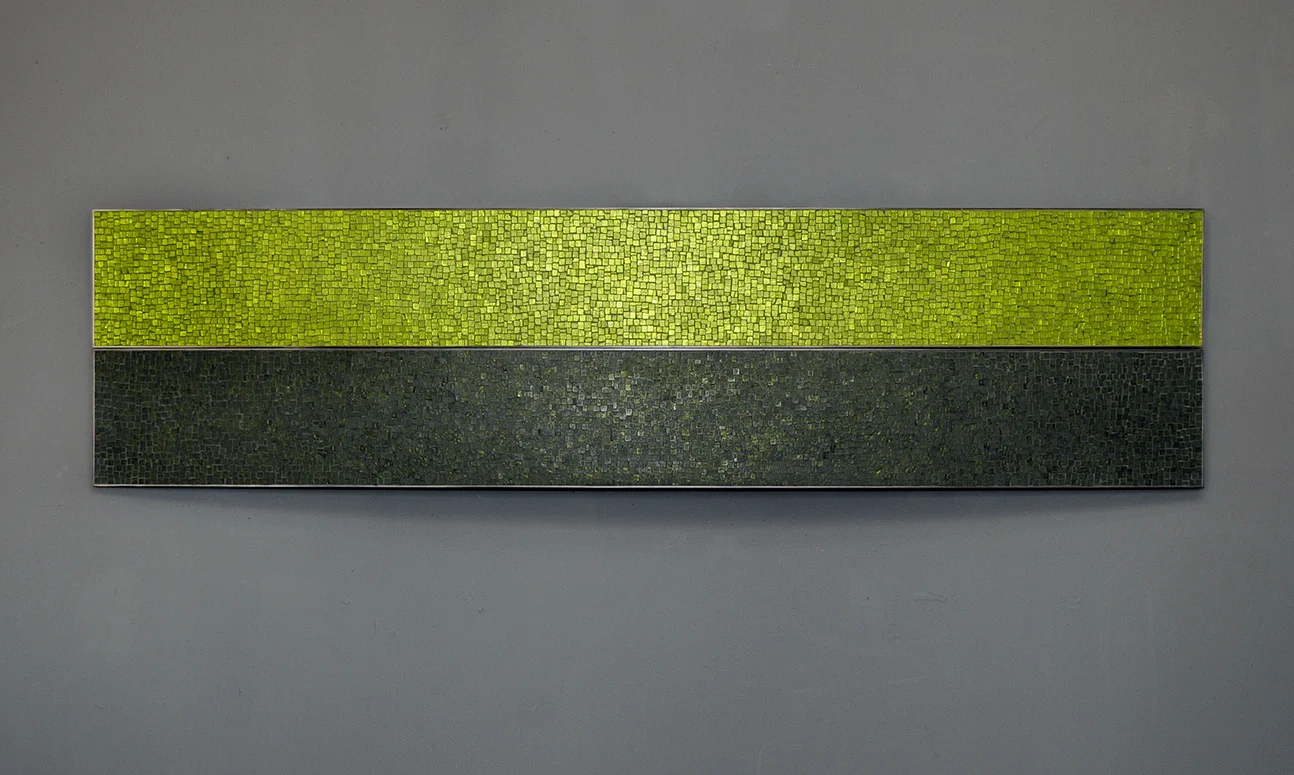 Winter to Spring | Glass, concrete, steel. 18"h x 72"w x 3"d
